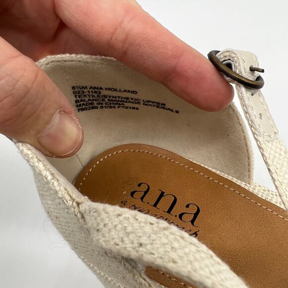 a.n.a Womens Holland Heeled Sandals Cream Platform Size 8.5M - Picture 13 of 13